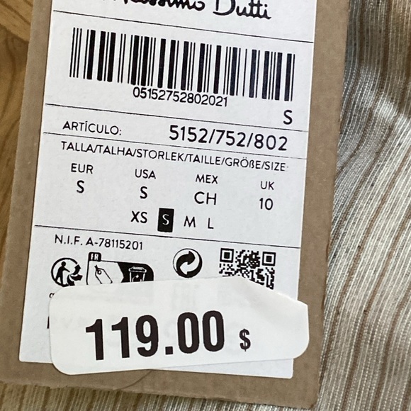 NWT. Massimo Dutti Gray Viscose/Silk Blend Striped Shirt. Size S. - Picture 9 of 12